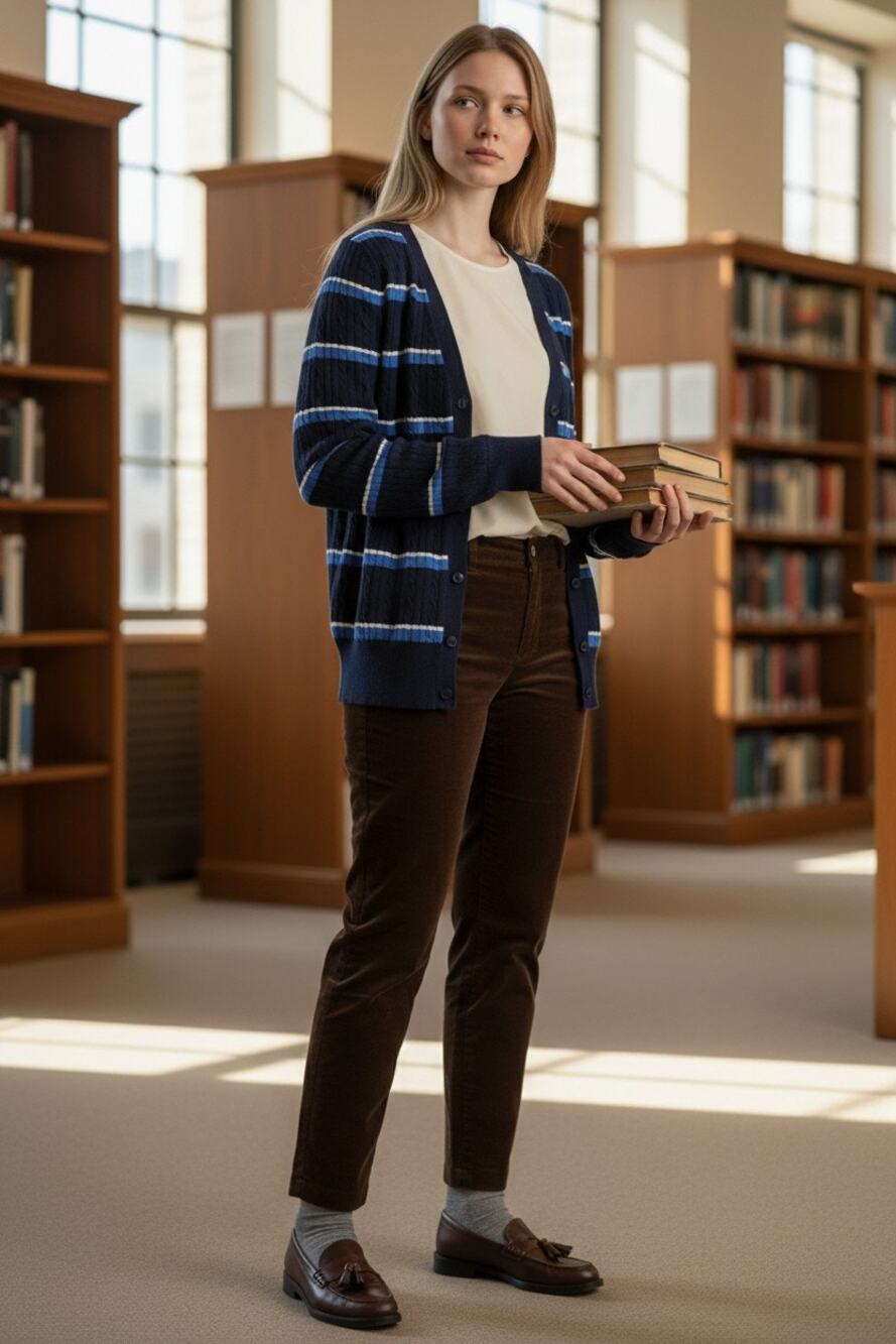 Tommy Hilfiger Cable Knit V-Neck Cardigan Sweater XS Navy Blue Preppy Academia
